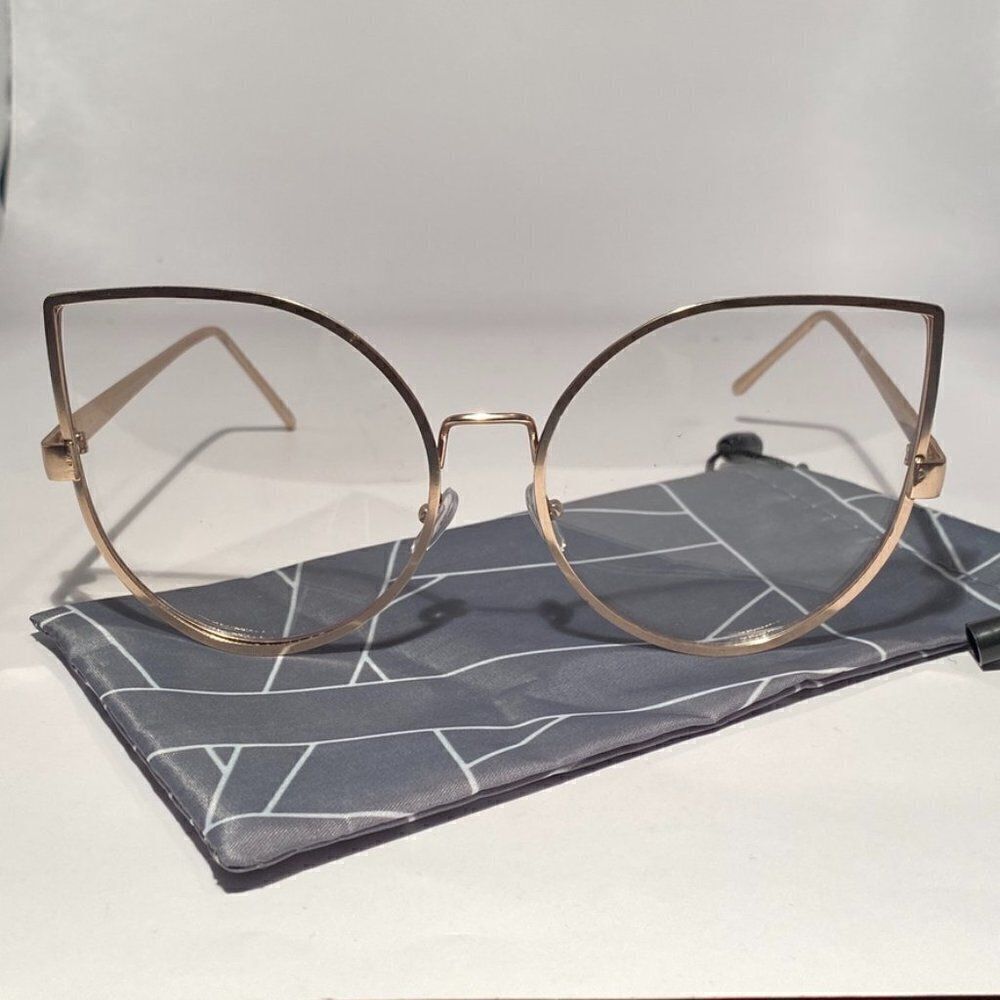 Gold Metal Thin Frames Trending Eyeglasses New